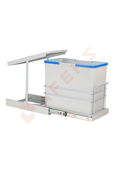 AFEKS Pyramith Gri 24 Litre Teleskopik Raylı Çöp Kovası (P-9156)