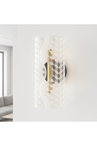 RFAN LED Wall Lamp, Model R9124/240, 3 Light Types, 10W, Black/Gold