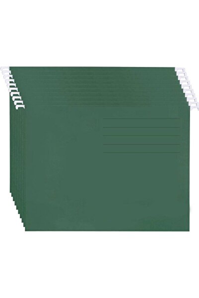 MARKQ Hanging File Folders Pack of 10 Dark Green Suspension Files for Filing Cabinet School Office