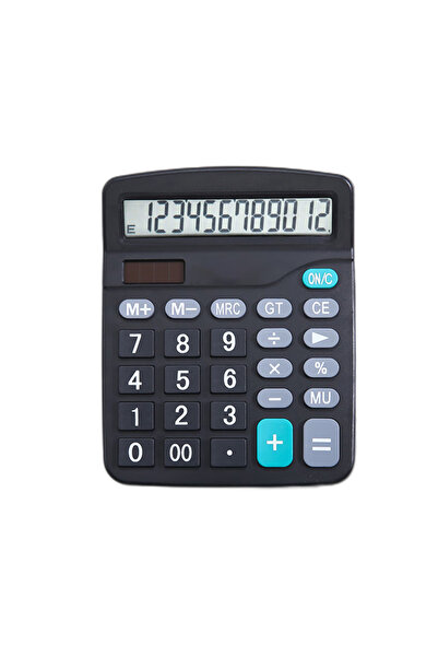 choice2 Black 12 Digits Electronic Calculator Solar Calculator Dual Power Sup...