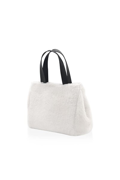 The Mia Plush Bag White 24X30 cm