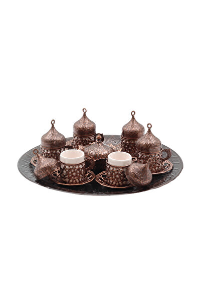 ANTEPSEPETİ Antique 6 Person Copper Coffee Cup Set