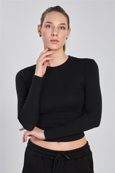 BARRELS AND OIL Women's Gathered Long Sleeve Bodysuit - Black