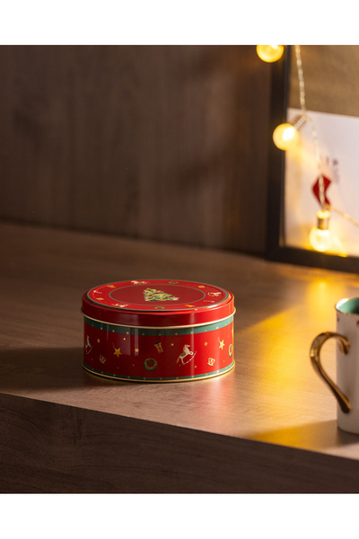 Madame Coco Bonni Round Metal Box - Small Size - Red