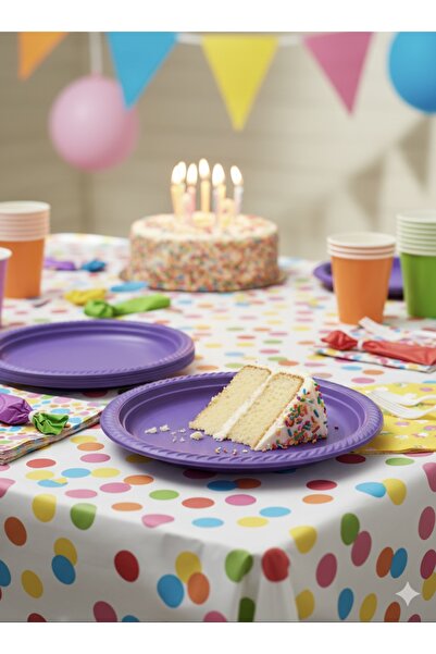 Deniz Party Store Mor Plastik Kullan At Tabak 25 Adet 22 Cm