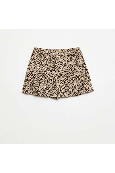 KIABI Leopard knit skirt BEIGE