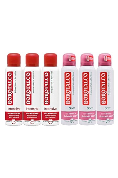 Borotalco Set 6 x Pachet Variat, 3 x Deodorant Antiperspirant 150ml 72h Inten...