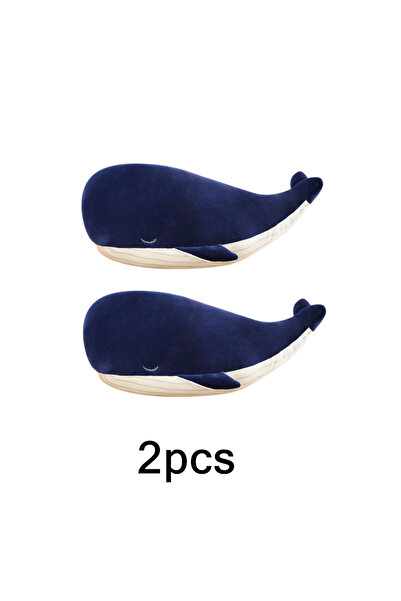 Miaoowa 25 سم 2 قطعة 25 سم لعبة قطيفة فائقة النعومة على شكل حيوان بحري حوت أزرق لعبة ناعمة حيوان محشو سمكة طفل