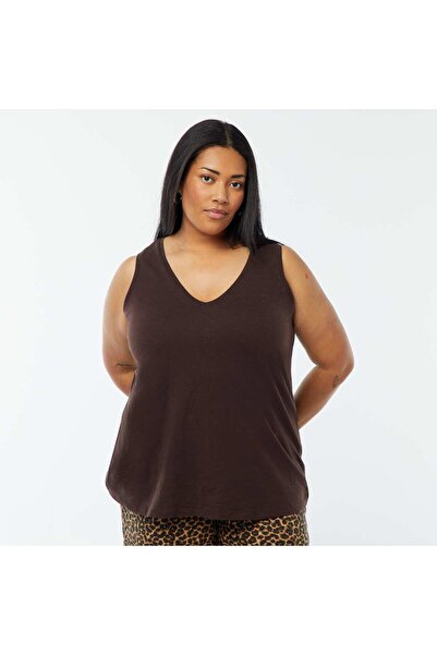 KIABI Sleeveless vest top BROWN