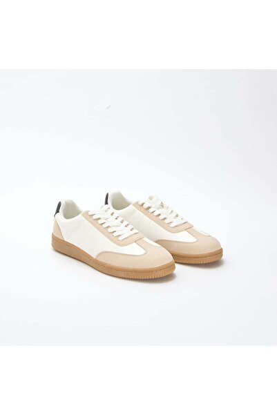 KIABI Two-tone low-top lace-up trainers WHITE