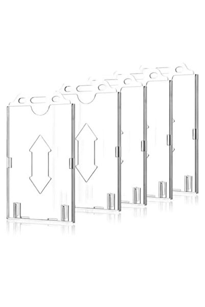 MARKQ [عبوة من 5] حامل بطاقات عمودي من البلاستيك الصلب - حامل هوية متين بفتحة...