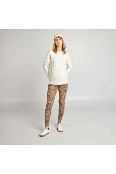 KIABI Cable-knit nursing jumper WHITE