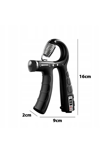 zola Flexor pentru antebrat, 5-60 kg, reglabil, functie de numarare, din otel, 16 x 9 x 2 cm, negru