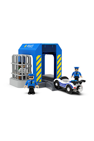 choice2 Police station set Wooden Train Track Accessories Plastic Fire Department Police Station Scene Woode