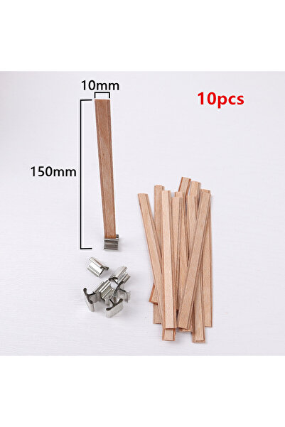 Choice 10 قطع 10x150 مم فتيل شمعة خشبي مزدوج الطبقة مع قاعدة مجموعة فتيل شمعة...