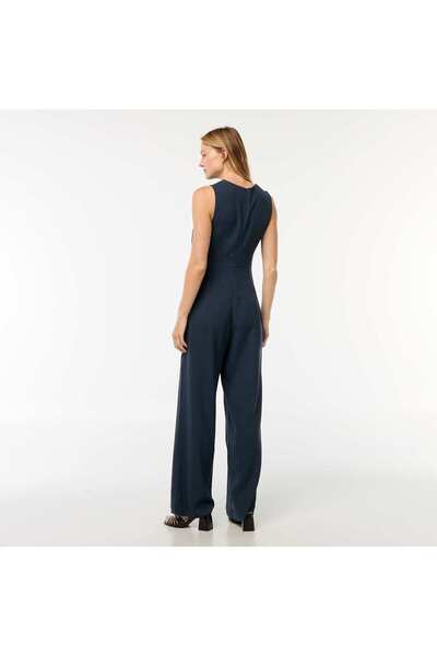 KIABI Twisted-effect fabric jumpsuit BLUE