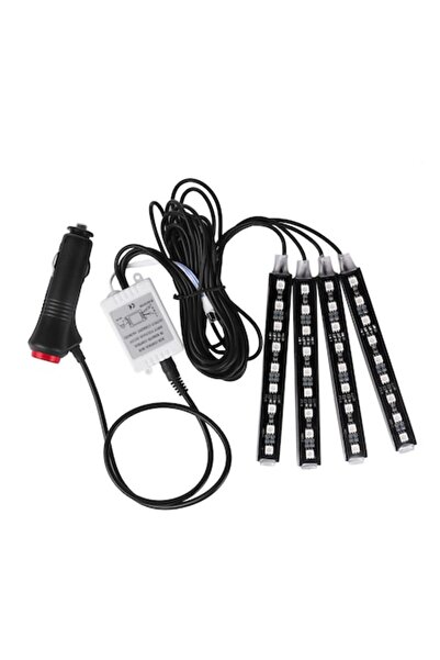 OEM Kit iluminare ambientală auto cu LED-uri 12 SMD RGB cu telecomandă wirele...