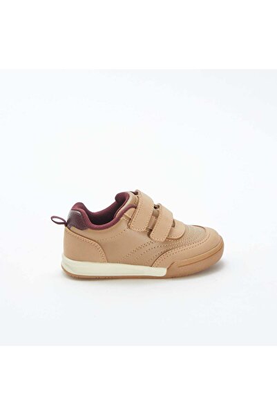 KIABI Low-top trainers with 2 hook and loop tabs BROWN