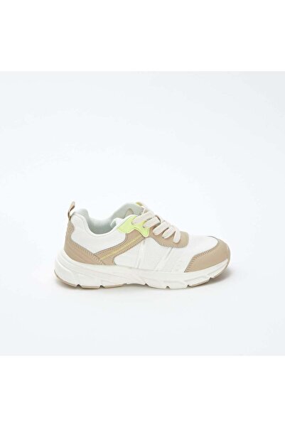 KIABI Low-top trainers with neon details BEIGE