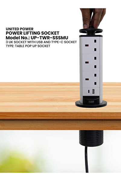 UNİTED POWER مقبس طاولة منبثق | مقبس طاولة مخفي مفتوح بالضغط