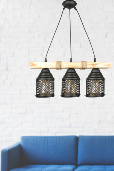 Begüsa Elora 3.Lü Ahşap Avize No:03