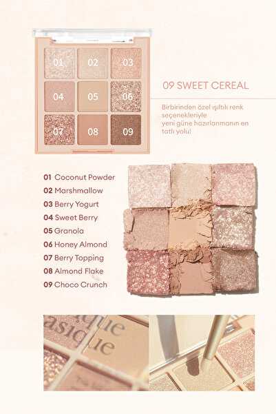 dasique Mat ve Işıltılı Renk Seçenekleri Sunan Far Paleti Shadow Palette (#09 Sweet Cereal)