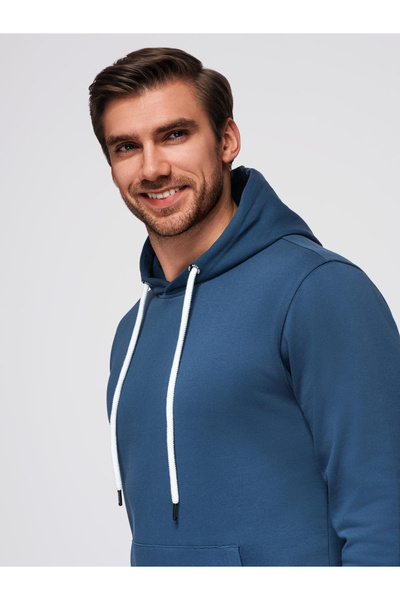 OMBRE Men's Hooded Sweatshirt - Navy v4 OM-SSBN-0177