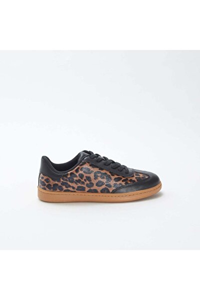 KIABI Low-top leopard print trainers BROWN