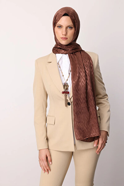 Mooncorn Tile Pattern Shiny Jacquard Shawl