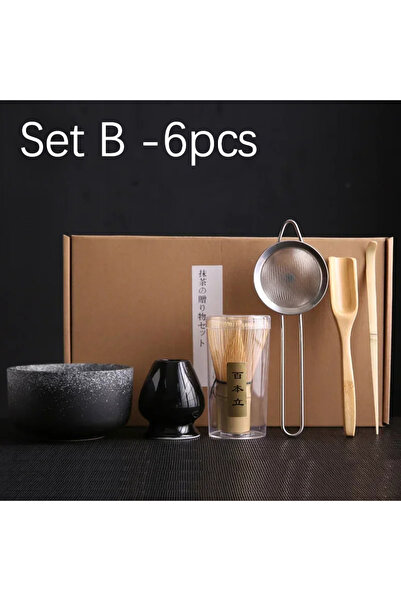 Choice1 Set B 6pcs 4/6/7PCS Japanese Matcha Blender Set with Bamboo Whisk Mat...