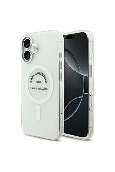 Karl Lagerfeld Case for IPhone 17, IML Glitter K&C Heads Logo MagSafe, Clear Mono Karl&Choupette