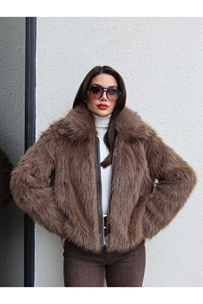 ESRAHELVACI Λεπτομέρεια με φερμουάρ Εισαγόμενη γούνα