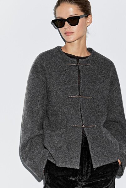 Massimo Dutti Düğme detaylı triko hırka