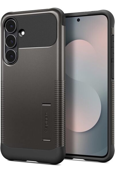 Spigen جراب Slim Armor MagFit لهاتف Samsung Galaxy S25 FE متوافق مع MagSafe وحامل معدني