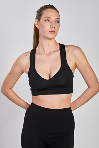 BARRELS AND OIL Women's Thick Strap Cross Back Bustier - Black