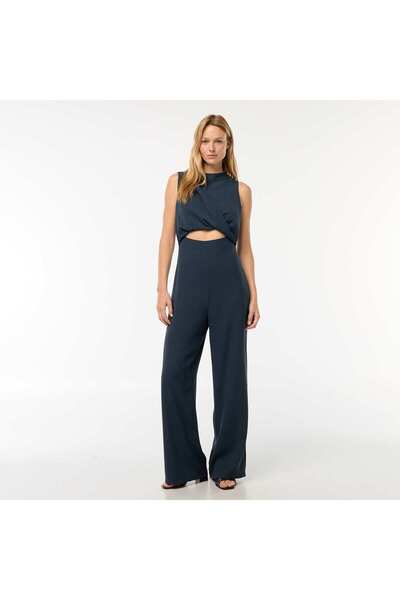 KIABI Twisted-effect fabric jumpsuit BLUE