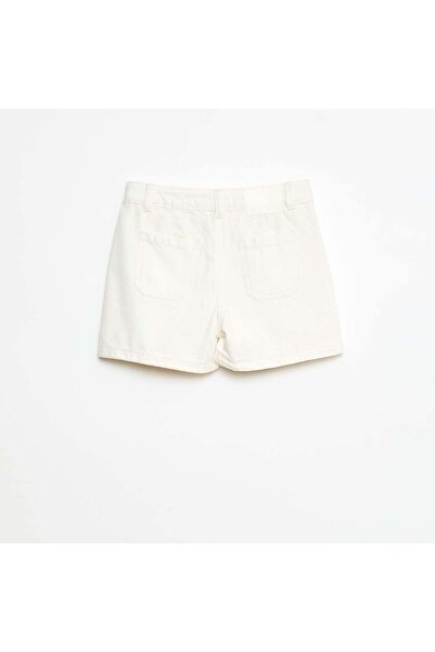 KIABI Pleated denim skort WHITE