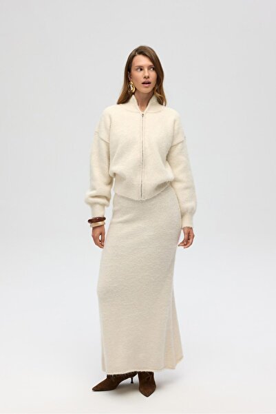 MAI STUDIOS CO. Nivra Екру Довга трикотажна спідниця