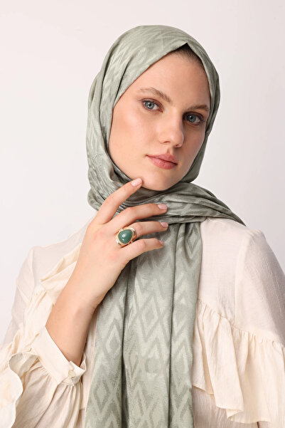 Mooncorn Tile Pattern Shiny Jacquard Shawl