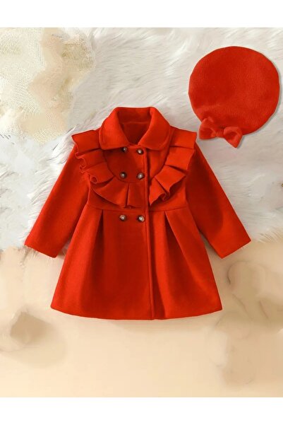 OEM Red girl's coat with beret, 9-12 months, 80 cm