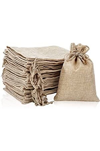 MARKQ [عبوة من 12] أكياس خيش برباط 25×35 سم - أكياس هدايا من الجوت لحفلات الز...
