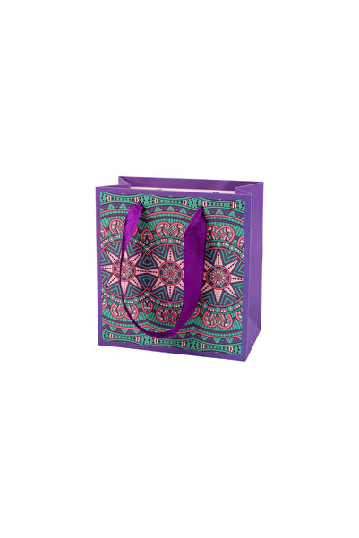 Crisalida Crisalida paper gift bag, 14 x 15 x 7 cm, Purple mandalas