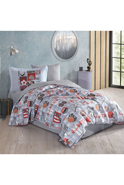 Hobby home collection Victory Mavi- Tek Kişilik Poplin Kapitone Nevresim Takımı