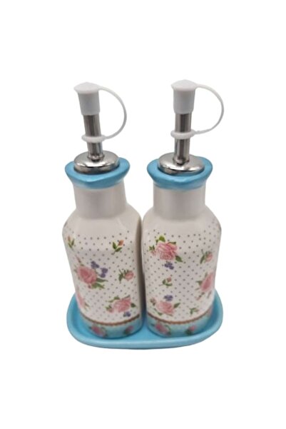 ABS Set 2 căni ceramice cu model floral, 16x6 cm