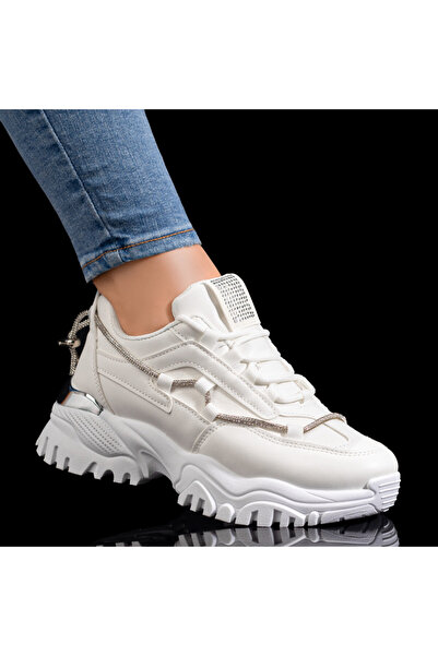 Modlet.ro Γυναικεία λευκά Αθλητικό παπούτσι με πλατφόρμα MOD09254