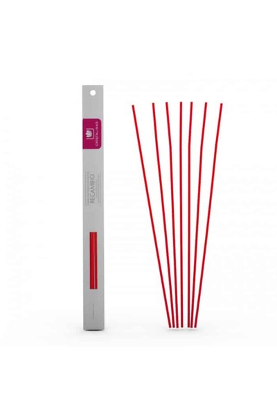 Cristalinas Rezerva bete naturale de ratan - Rosu 7 buc, 30 cm