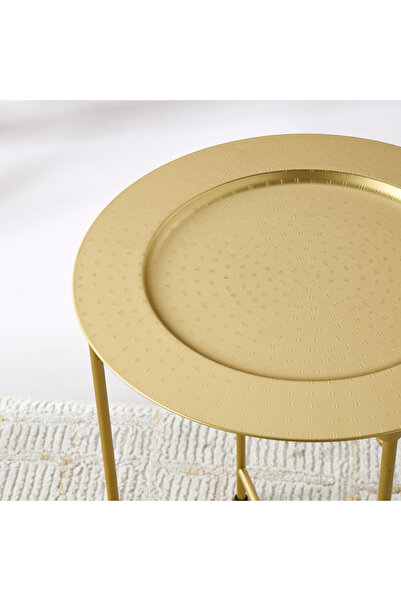 Lifestyle Textured Round Side Table - 36x46 cms