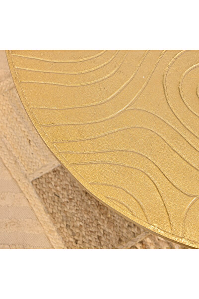 Lifestyle Crafted by Textured Metal Top Coffee Table with Pedestal Base - 75x50 cms