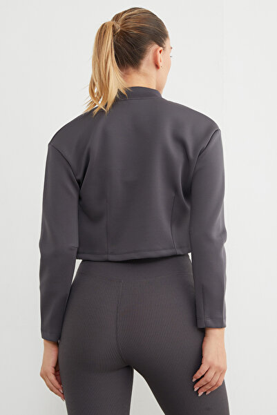 Fulla Moda Αθλητικό μπουφάν με φερμουάρ και γιακά με κομμένο σχήμα