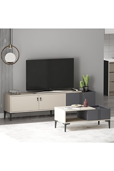 Betroya Modena Salon Takımı Kumtaşı Antrasit